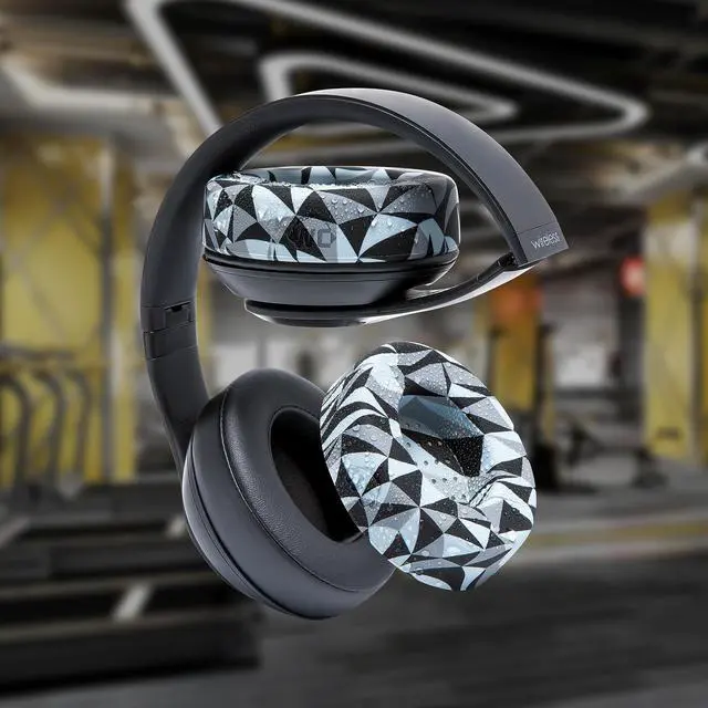Alt view image 4 of 5 - WC SweatZ Studio - Patented Earpad Covers for Beats Studio 3 (A1914) & Beats Studio 2 (B0500 /B0501), Made by Wicked Cushions | Sweatproof & Easily Washable | Geo Grey