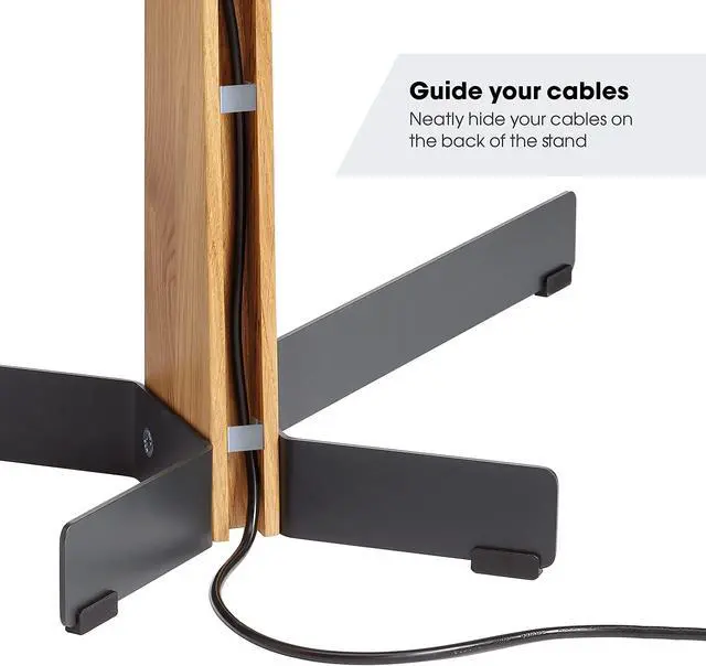 Alt view image 5 of 5 - Vogel's TVS 3695 TV floorstand for 40-77 inch TVs, Max. 110 lbs (50 kg), Swivels up to 90º, Max. VESA 600x400, TV floorstand Built with Premium PEFC-Certified Oak Wood and Steel, White