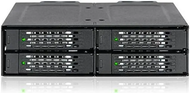 Main image of ICY DOCK 4 Bay 2.5 NVMe U.2/U.3 SSD PCIe 4.0 Rugged Mobile Rack Enclosure for 5.25" Bay (4 x Mini-SAS HD) | ToughArmor MB699VP-B