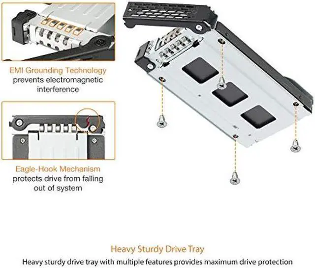 Alt view image 5 of 5 - ICY DOCK 4 Bay 2.5 NVMe U.2/U.3 SSD PCIe 4.0 Rugged Mobile Rack Enclosure for 5.25" Bay (4 x Mini-SAS HD) | ToughArmor MB699VP-B