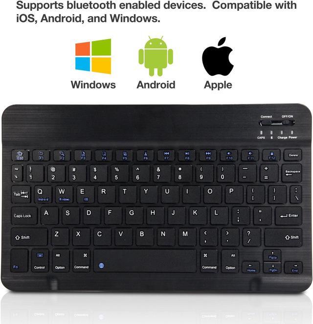 Alt view image 5 of 5 - BoxWave Keyboard Compatible with Owl Labs Meeting HQ Device - SlimKeys Bluetooth Keyboard, Portable Keyboard with Integrated Commands - Jet Black