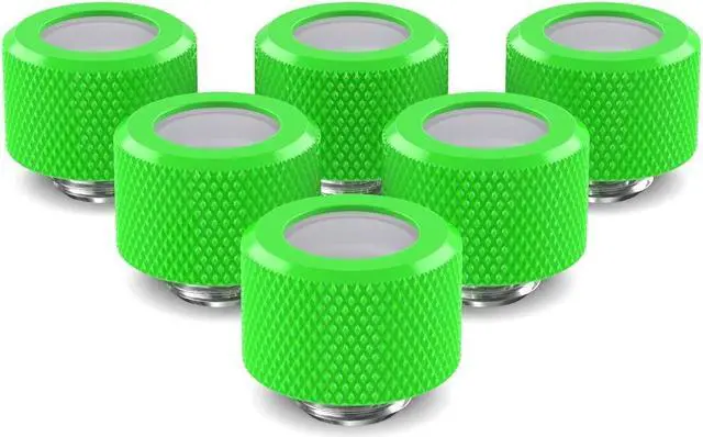 Main image of PrimoChill 14mm OD Rigid SX Fitting - 6 Pack - UV Green