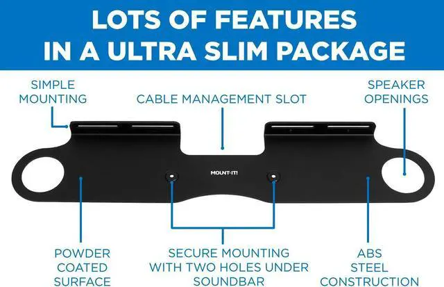 Alt view image 4 of 5 - Mount-It! Soundbar Mount for Sonos Beam, Compatible with Generation 1 & 2, Sonos Beam Mounting Bracket Under TV, Includes All Necessary Mounting Hardware, Black