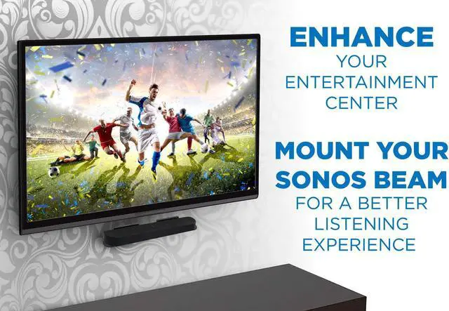 Alt view image 2 of 5 - Mount-It! Soundbar Mount for Sonos Beam, Compatible with Generation 1 & 2, Sonos Beam Mounting Bracket Under TV, Includes All Necessary Mounting Hardware, Black