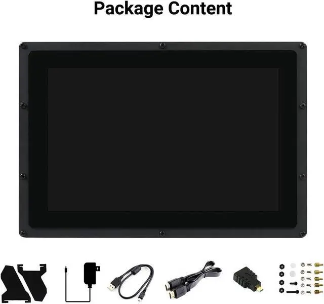 Alt view image 2 of 5 - waveshare 10.1inch Capacitive Touch Screen LCD Compatible with Raspberry Pi 5/4B/3B/Zero/Zero W/Zero 2W/Pico/Pico W/Pico WH, Comes with Case and Toughened Glass Cover 1280×800 Resolution HDMI IPS