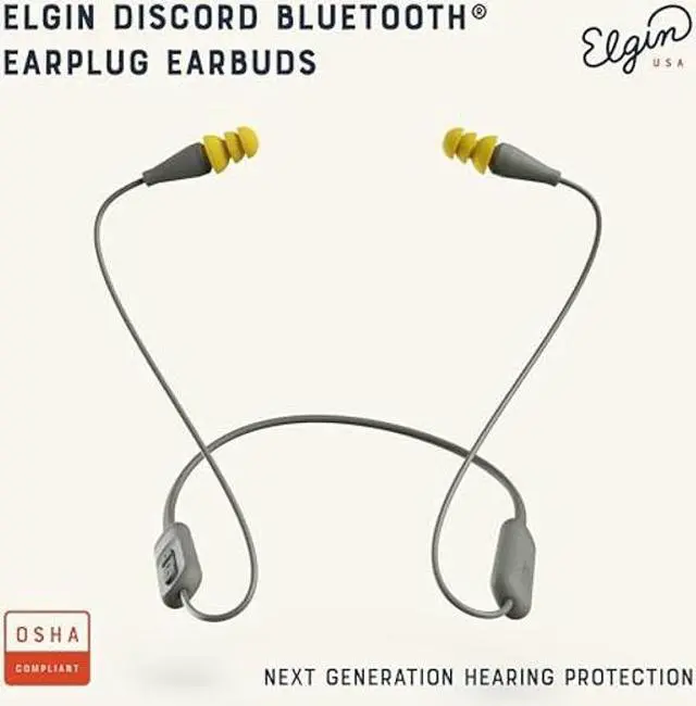 Alt view image 2 of 5 - Elgin Ruckus Discord Bluetooth Earplug Earbuds, OSHA Compliant Noise-Isolating Safety Wireless Headphones, All-Weather Earphones for Industrial Work, and High-Noise Environments