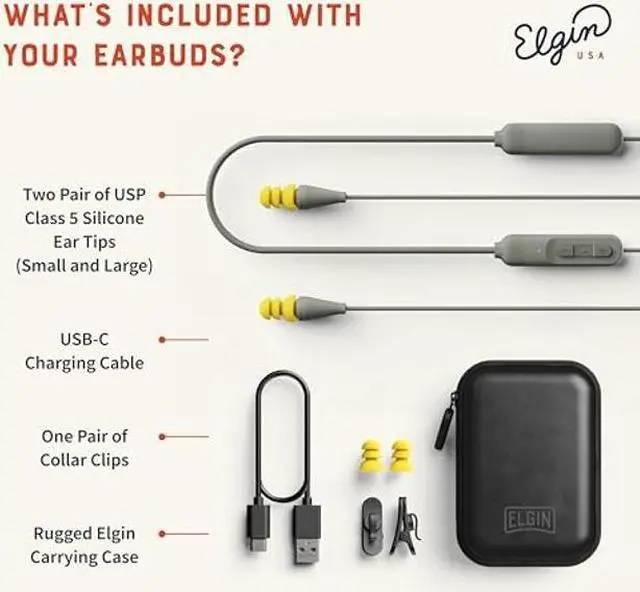 Alt view image 5 of 5 - Elgin Ruckus Discord Bluetooth Earplug Earbuds, OSHA Compliant Noise-Isolating Safety Wireless Headphones, All-Weather Earphones for Industrial Work, and High-Noise Environments