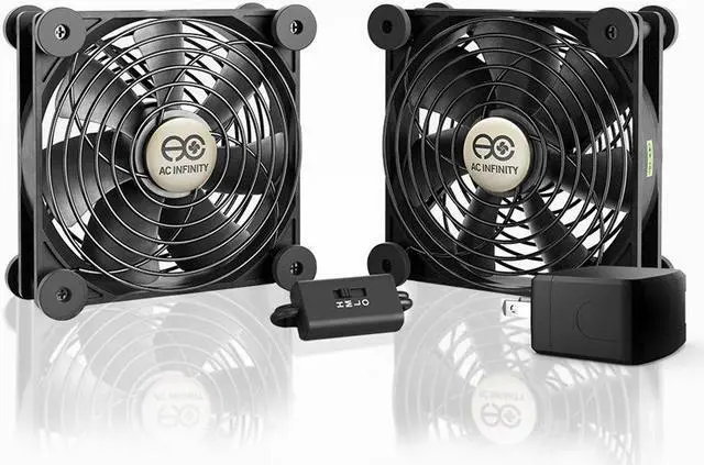 Main image of AC Infinity MULTIFAN S7-P, Quiet Dual 120mm AC-Powered Fan with Speed Control, UL-Certified for Receiver DVR PlayStation Xbox Component Cooling