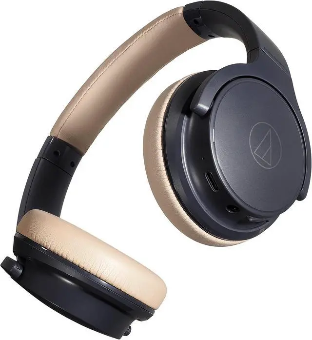 Alt view image 5 of 5 - Audio-Technica ATH-S220BTNBG Wireless On Ear Headphones, Navy/Beige