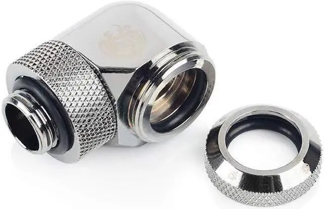 Alt view image 2 of 2 - Bitspower G1/4" to Enhance Multi-Link Adapter Fitting for 14mm OD Rigid Tubing, 90 Degree Rotary, Black Sparkle