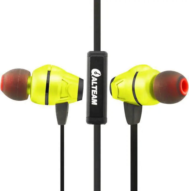 Alt view image 2 of 5 - ALTEAM Dual Drivers Hybrid Earphone with Mic Hi-Res in-Ear Headphone with High Resolution, Stereo Sound Dynamic Balance Armature, 3.5mm Tangle Free Flat Noodle Cable for Cellphones/PC/Tablet - Yellow