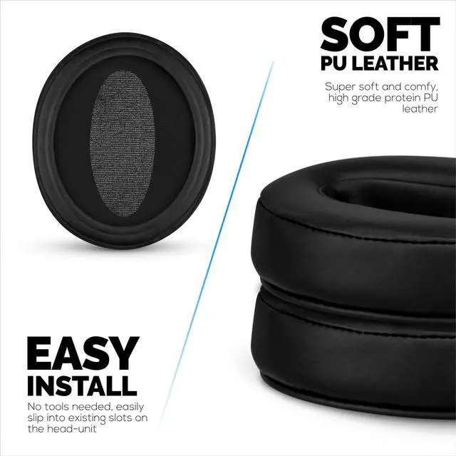 Alt view image 3 of 5 - Replacement Earpads for Sennheiser HD 4.50, HD 350BT, HD 4.40BT, HD 4.50BT, HD 4.50BTNC, HD 450BT. Soft PU Leather, Extra Comfort & Durability by Brainwavz (Black)