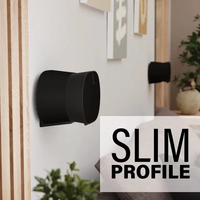 Alt view image 3 of 5 - Sanus Fixed Speaker Wall Mount for Sonos Era 300(tm) - Low Profile Speaker Mount with Easy 3-Step Install & Included Hardware - Single, Black Mount