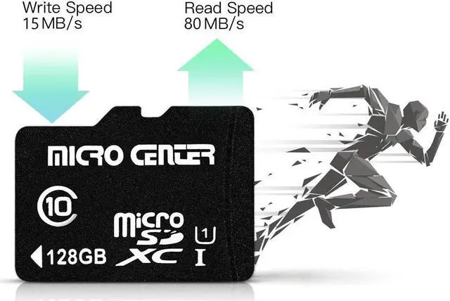 Alt view image 3 of 5 - INLAND Micro Center 128GB Class 10 MicroSDXC Flash Memory Card with Adapter for Mobile Device Storage Phone, Tablet, Drone & Full HD Video Recording - 80MB/s UHS-I, C10, U1 (2 Pack)