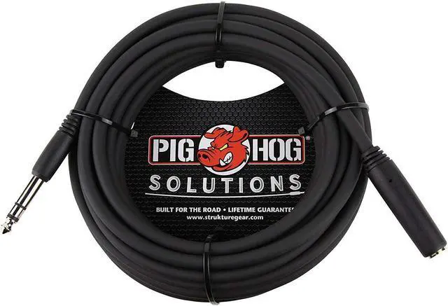 Alt view image 2 of 2 - Pig Hog PHX14-25 1/4" TRSF to 1/4" TRSM Headphone Extension Cable, 25 Feet (2-Pack)