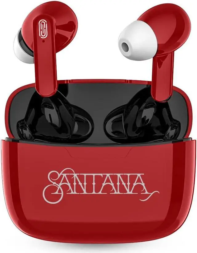 Main image of Mambo by Carlos Santana, True Wireless Earbuds Bluetooth Headphones with Charging Case, Bluetooth Earbuds with Voice Isolating Microphone, Deep Bass Stereo Headsets for Sports & Gaming (Red)