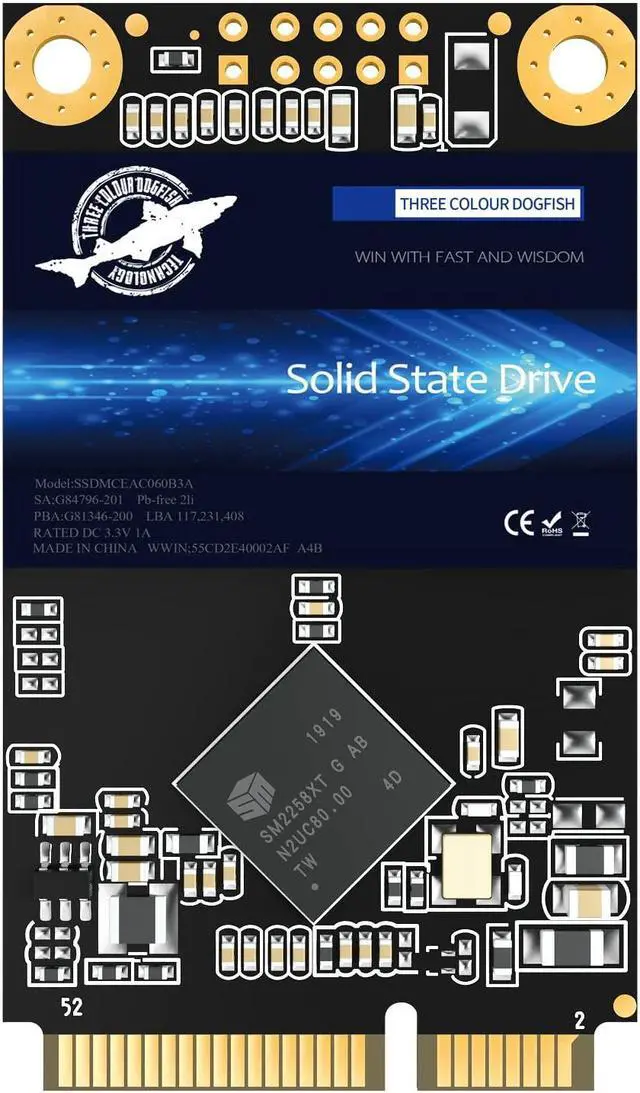 Main image of SSD mSATA 256GB Dogfish Internal Solid State Drive High Performance Hard Drive for Desktop Laptop SATA III 6Gb/s (256GB MSATA)