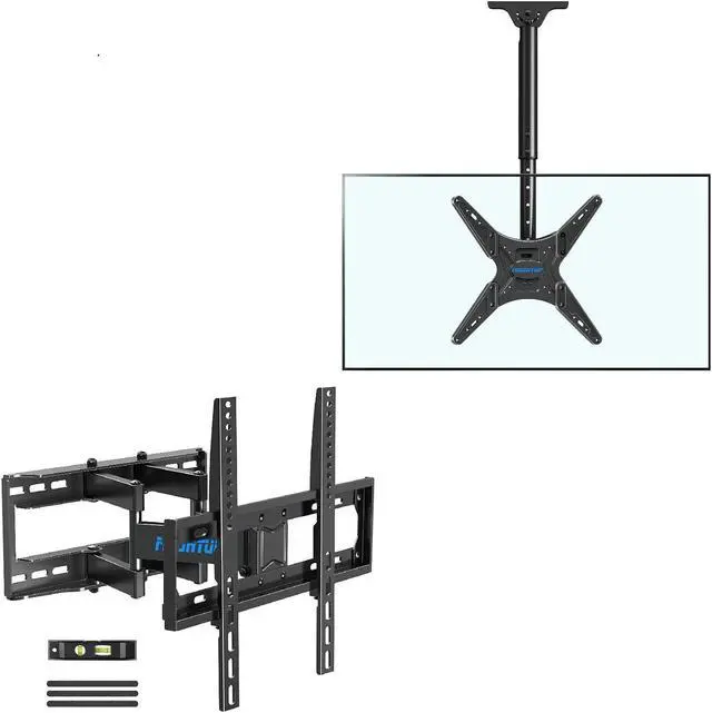 Main image of MOUNTUP Full Motion TV Wall Mount & Ceiling TV Mount for 26-65 Inch TVs Bundle