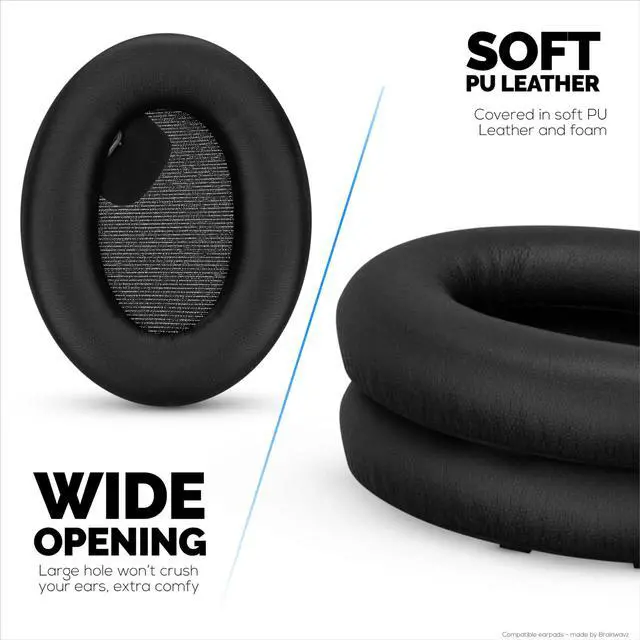 Alt view image 4 of 5 - Replacement Earpads for Sony WH-1000XM4 Headphones - Soft Vegan Leather Cushions for Extra Comfort, Easy & Quick Installation, by Brainwavz (Black)