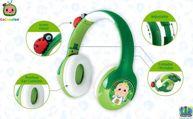 Alt view image 4 of 5 - eKids Cocomelon Bluetooth Headphones for Kids, Wireless Headphones with Rechargeable Battery and USB-C Charging Cable Included