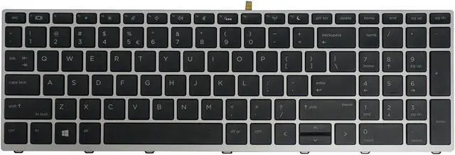 Main image of AUTENS Replacement US Keyboard for HP ProBook 450 G5 / 455 G5 / 470 G5 / 650 G4 / 650 G5 / 655 G4 / 655 G5 Laptop Silver Frame Backlight No Pointer