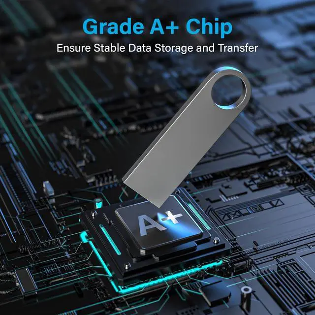 Alt view image 4 of 5 - ABLAZE 8GB USB Flash Drive 10 Pack, Metal Flash Drive USB 2.0 Thumb Drives with Keychains USB Stick 8GB USB Drive Pendrive