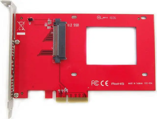 Main image of Ableconn PEXU2-132 NVMe 2.5-inch U.2 (SFF-8639) SSD PCIe 4.0 x4 Carrier Adapter Card - for 2.5-inch U.2 NVMe SSD - U.2 to PCIe - PCIe Adapter for U.2 Drive