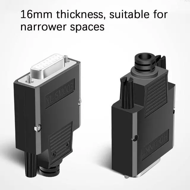 Alt view image 3 of 5 - ANMBEST 10PCS DB15 Solderless Connector, RS232 D-SUB Serial to 15-pin Port 16mm Thinner Terminal Female Adapter Breakout Board with Case Long Bolts Nuts