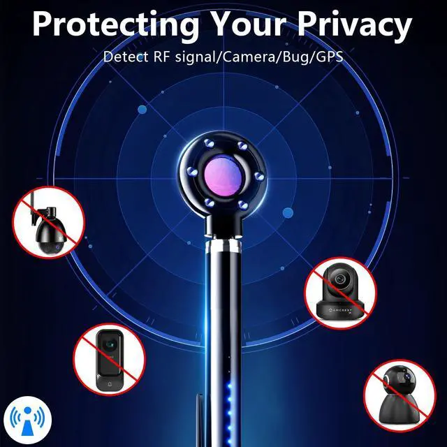 Alt view image 4 of 5 - AOIRUO Hidden Camera Detectors,Bug and Hidden Camera Detector,Anti Hidden Devices Spy Camera Finder RF Detector GPS Tracker,Inside Security Camera Detector for Hotels