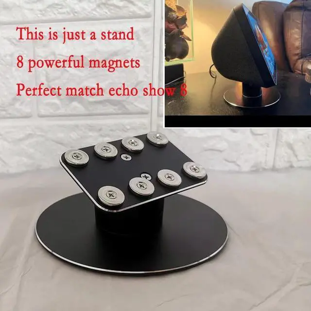 Alt view image 4 of 4 - ATOPHK Adjustable Stand only for Echo Show 8 / Echo Show 8 (2nd Gen), Tilt + Swivel StandAluminum Stand with 8 Magnets Black