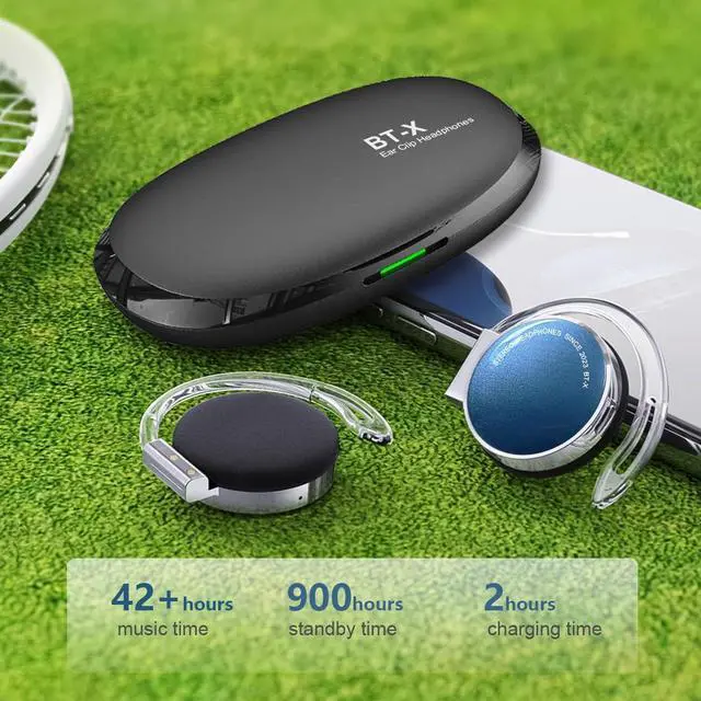 Alt view image 3 of 5 - BEVCEFCC Earhooks Sports Headphones Wireless Earbuds Bluetooth 5.3 Open Ear Headphones Clip on Earphones Open Ear Earbuds Sports Headset Clips On Earbuds Sport Workouts Fashionable Headphones (Blue)