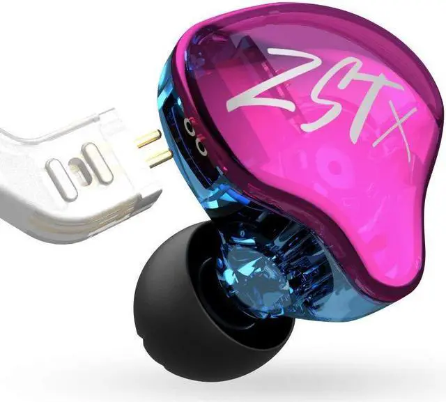 Alt view image 3 of 5 - KZ ZST X in Ear Earphone 1BA 1DD Dual Driver Wired Earbuds Headphone HiFi Ergonomic Gaming Earbuds with 2 Pin Detachable Cable for Singer Audiophile DJ