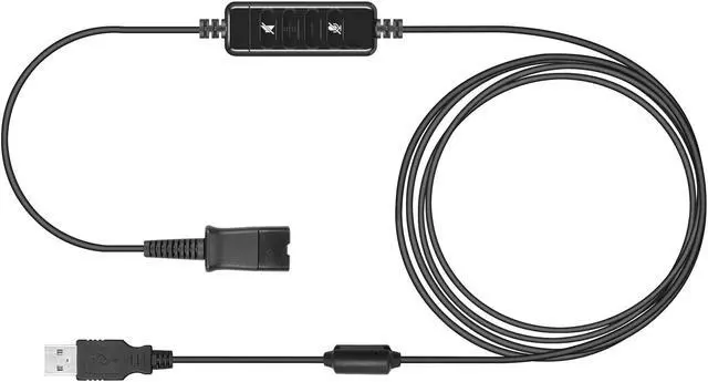 Main image of QD headset USB Adapter Cable Compatible with Plantronics QD (Quick Disconnect) Wired Headset to USB Plug with in-line Volume Mute Controls, Works for Computer Laptop PC Mac UC Skype Lync Softphone