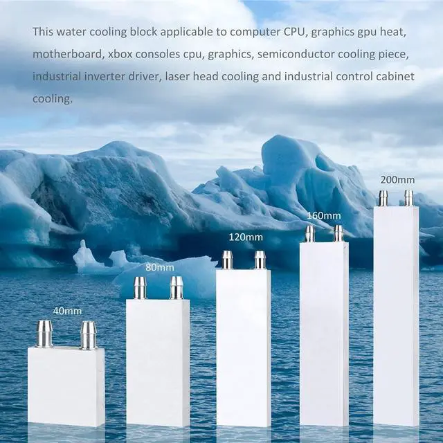 Alt view image 5 of 5 - Clyxgs Aluminum Water Cooling Block,Liquid Cold Water Plate Heat Sink Water-Cooled Exchanger Head semiconductor Refrigeration Sheet CPU Graphics Radiator Heatsink Endothermic Head(40 x 160 x 12mm)2pcs