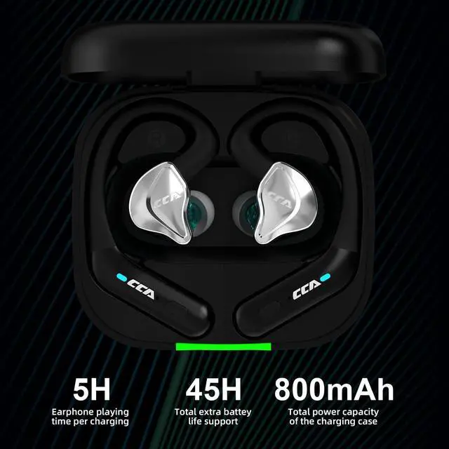 Alt view image 3 of 5 - CCA BTX TWS Bluetooth 5.2 True Wireless Lossless AptX HiFi Earhooks Adapter with Microphone C Pin Suitable for in-Ear Headphones/Earbuds, Such as C12, etc.