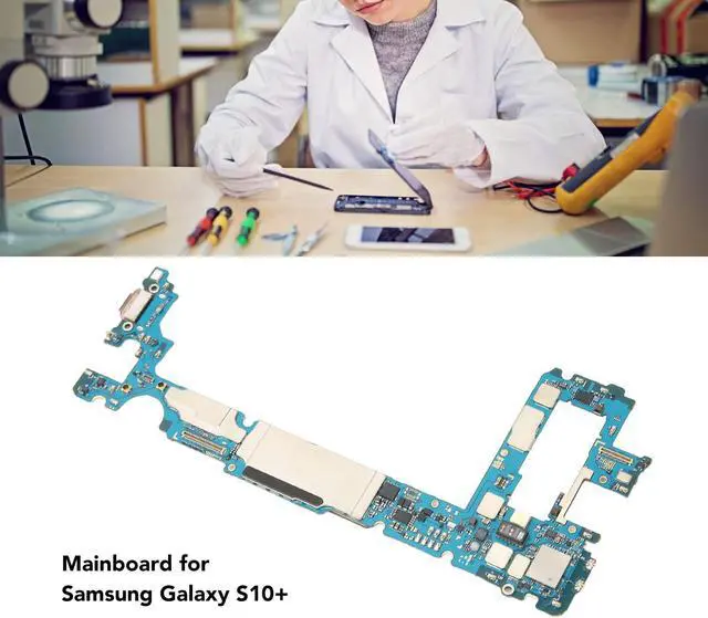 Alt view image 3 of 5 - Main Logic Board for Galaxy S10+ 128GB, Unlock Cellphone Motherboard, PCB Motherboard, Professional Installation Needed, Replacement (US Version)
