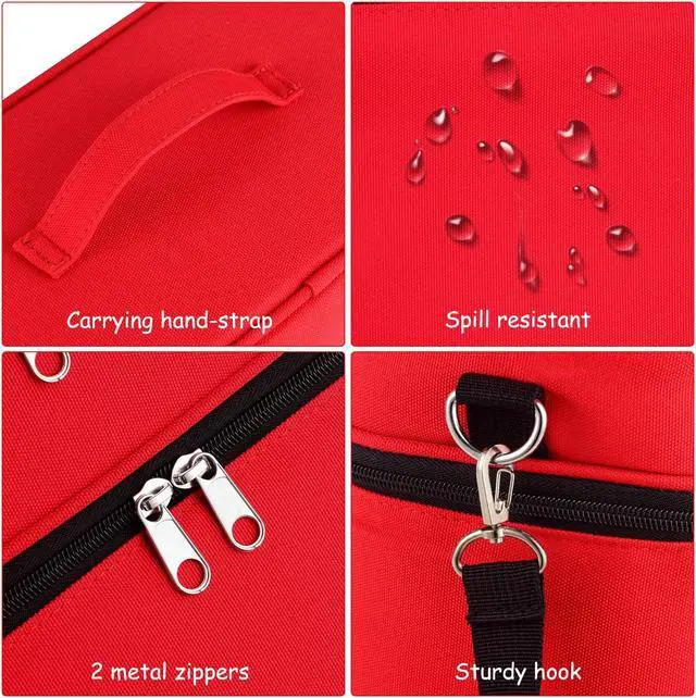 Alt view image 4 of 5 - DDgro Tonies Figures Storage Bag for Toniebox Starter Set, Home and Outdoor Carrying Case Organizer for Figurine Characters, Audio Player Box, Charger & Headphone, Bag Only (Large, Red)