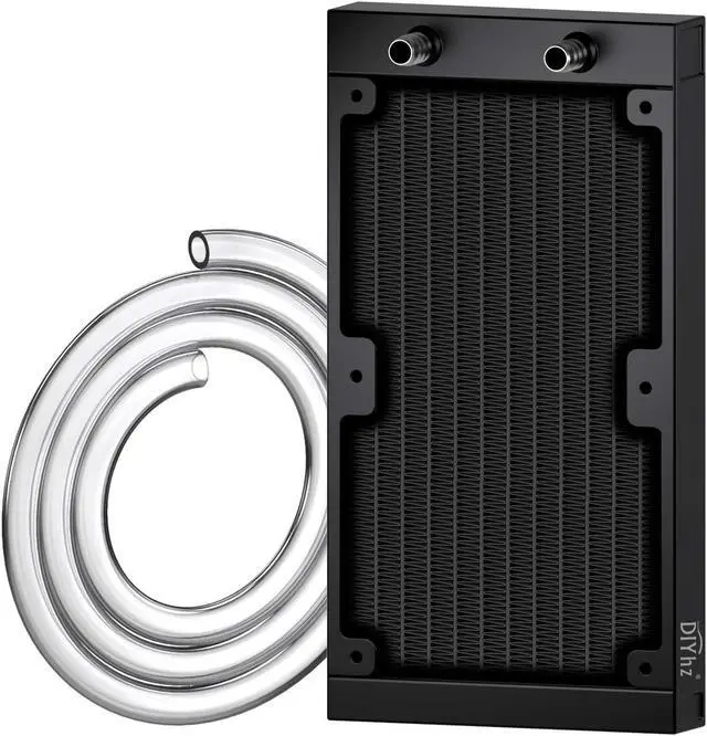 Main image of DIYhz 12 Pipe Aluminum 240mm CPU PC Water Cooling Radiator, 120mm Fanless, DC12V Black