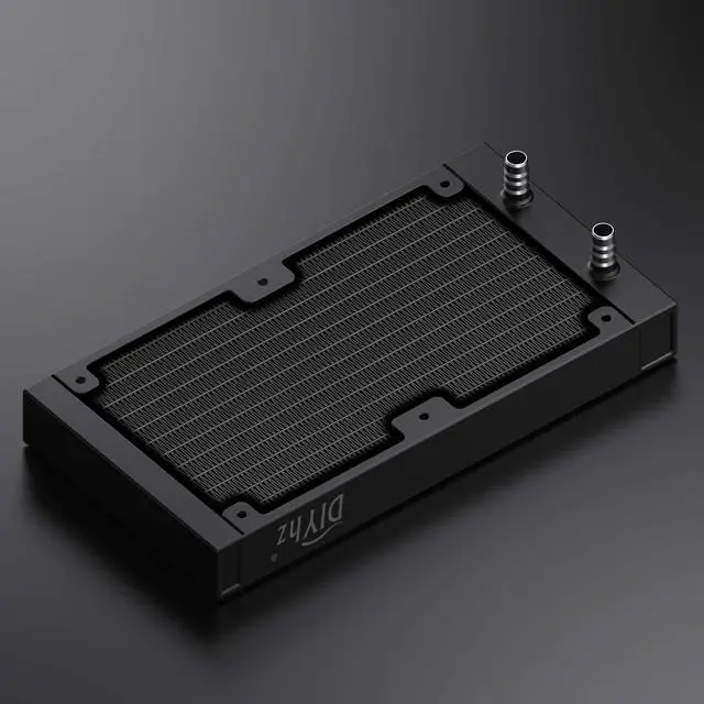 Alt view image 5 of 5 - DIYhz 12 Pipe Aluminum 240mm CPU PC Water Cooling Radiator, 120mm Fanless, DC12V Black
