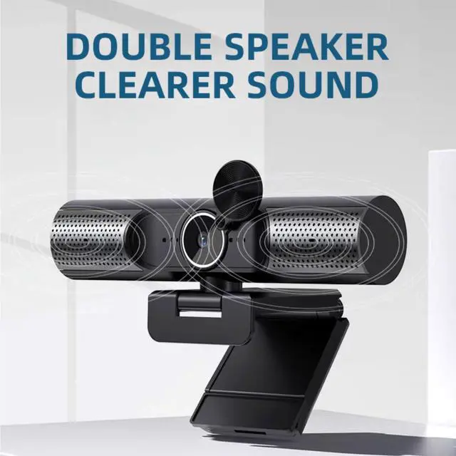Alt view image 4 of 5 - USB Webcam, 2K 30fps Auto Focusing Webcam with HiFi Speaker, Noise Reduction Mic for Desktop Laptop Video Chat, Plug and Play