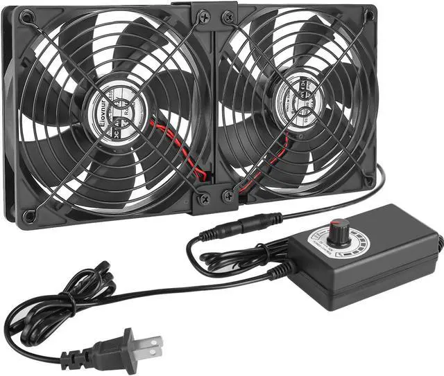 Main image of Eiovnur Big Airflow 2 x 120mm 240mm AC 110V 120V 220V 240V Variable Speed Fan for Mining Machine Cabinet Chassis Server Workstation Cooling
