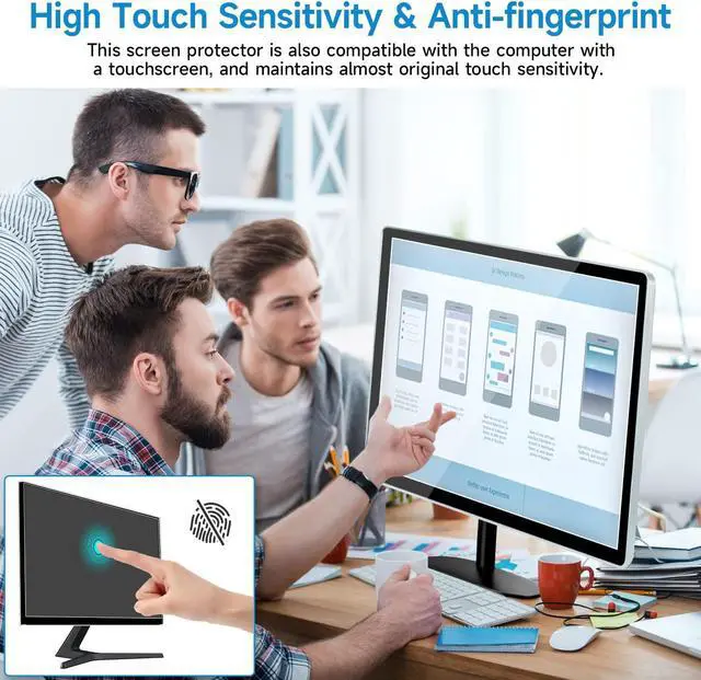 Alt view image 3 of 5 - F FORITO 2-Pack 24 inch Anti Glare Computer Screen Protector, Matte Computer Screen Cover Compatible with 24" Sceptre/HP/KOORUI/Dell/ViewSonic/BenQ/LG/SAMSUNG/ASUS Desktop with 16:9 Aspect Ratio