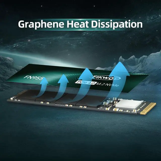Alt view image 5 of 5 - Fikwot FN955 4TB NVMe SSD M.2 2280 PCIe Gen4x4, Up to 7300MB/s, 3D NAND TLC Flash Internal Solid State Drive, Configure SLC Cache, Storage and Memory Expansion for PS5 Laptop Desktop