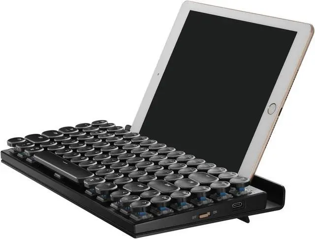 Alt view image 3 of 3 - FINEDAY Slim Aluminum 83 Keyboard, Full Aluminum, Blue Switch, Internal Battery, Mechanical Keyboard, Bluetooth 5.0 & USB up to 4 Devices, for Desktop PC/Laptop Mac/Phone