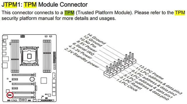 Alt view image 5 of 5 - TPM2.0 Security Module 14Pin -LPC M S I (14-1) Trusted Platform for M S I MS -4136-4462