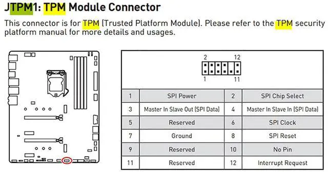 Alt view image 4 of 5 - TPM2.0 Security Module 14Pin -LPC M S I (14-1) Trusted Platform for M S I MS -4136-4462
