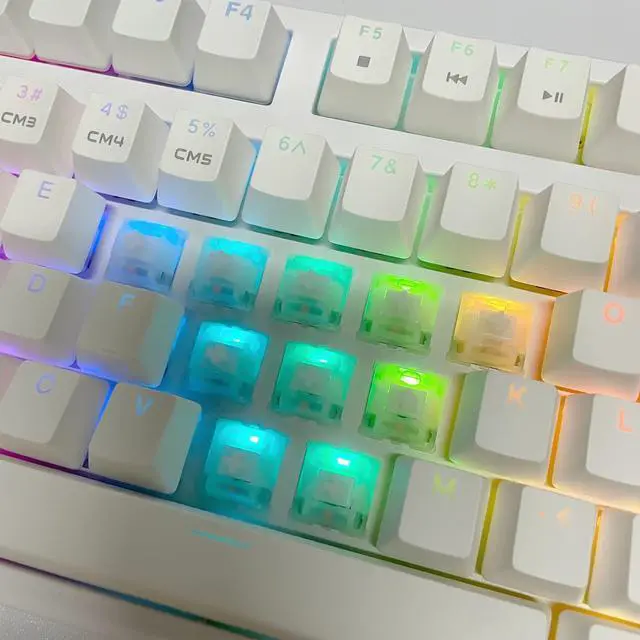 Alt view image 5 of 5 - kutethy Gateron Switches Milky White Mechanical Keyboard Yellow 5pins for All MX Mechanical Keyboard(108 Pcs, White)
