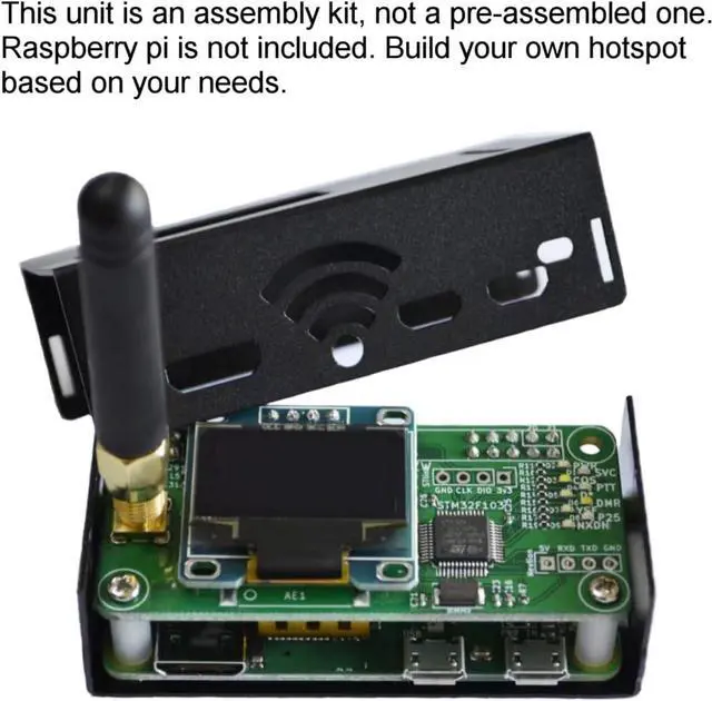Alt view image 3 of 5 - GOOZEEZOO MMDVM Hotspot Board (V1.5.2) + Antenna + OLED Display Aluminium Case MMDVM Pi Hat for Raspbery Pi 3 4 3B 3B+ Zero W Zero 2W Digital Hotspot Ham Radio(Raspberry pi not Included)
