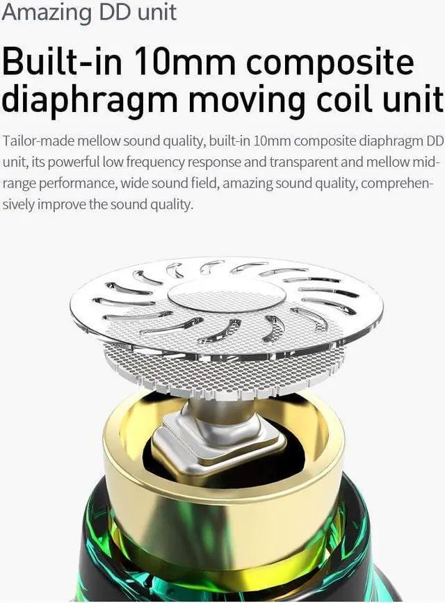 Alt view image 4 of 5 - H HIFIHEAR KBEAR KS2 in Ear Headphone, IEM 1BA 1DD Stereo in Ear Earphone, HiFi Over Ear Earbud Headset Noise Cancelling Hybrid Earphone with Removable Cable for Running Walking (with mic, KS2 Dark)