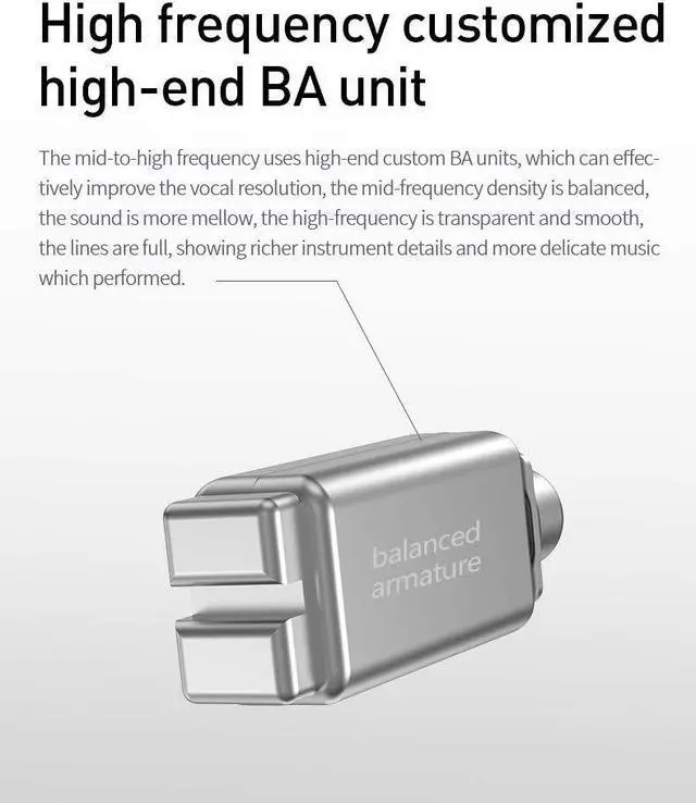 Alt view image 5 of 5 - H HIFIHEAR KBEAR KS2 in Ear Headphone, IEM 1BA 1DD Stereo in Ear Earphone, HiFi Over Ear Earbud Headset Noise Cancelling Hybrid Earphone with Removable Cable for Running Walking (with mic, KS2 Dark)